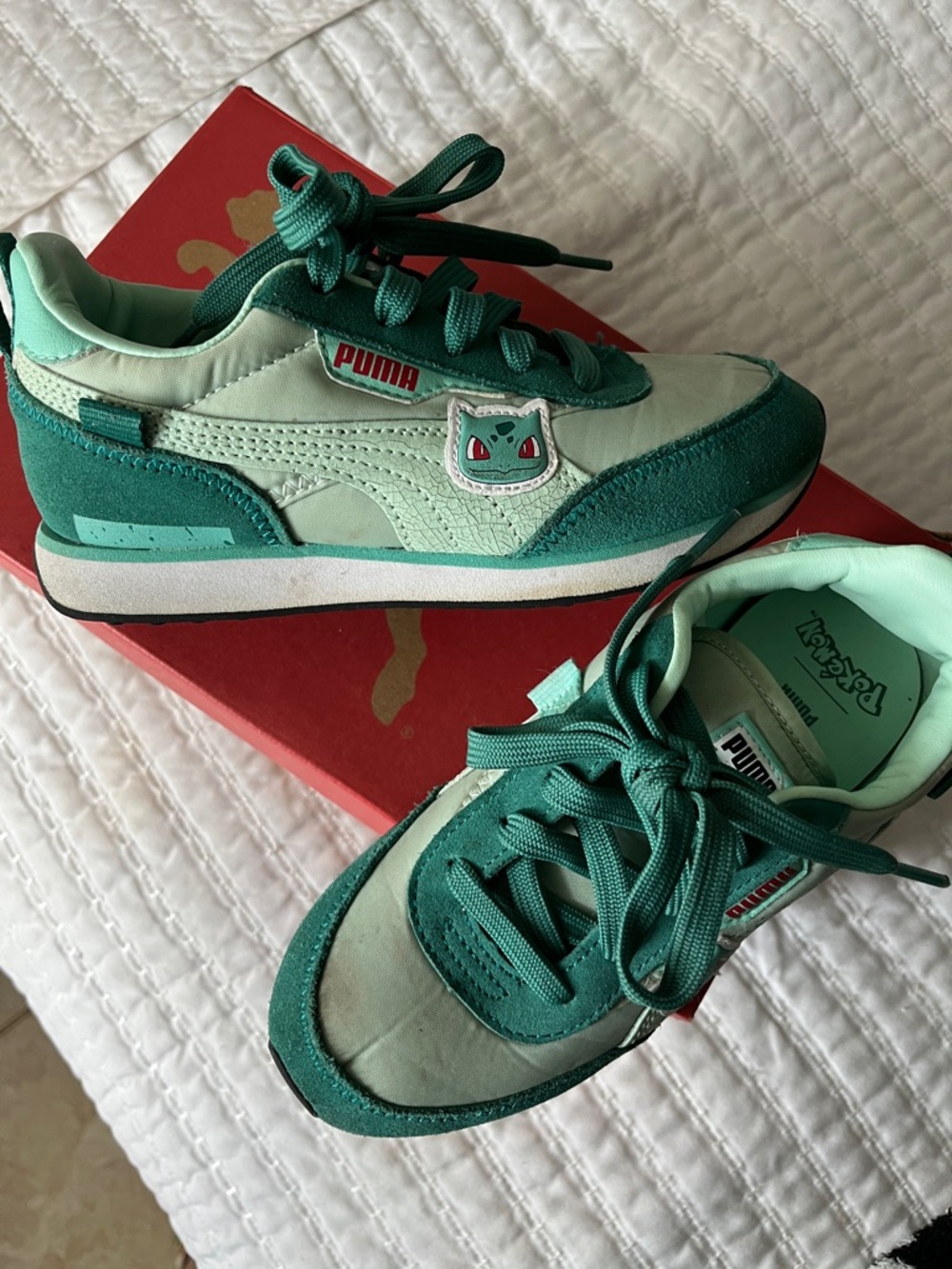 PUMA Kids' Mint and Teal Bulbasaur Accent Sneakers